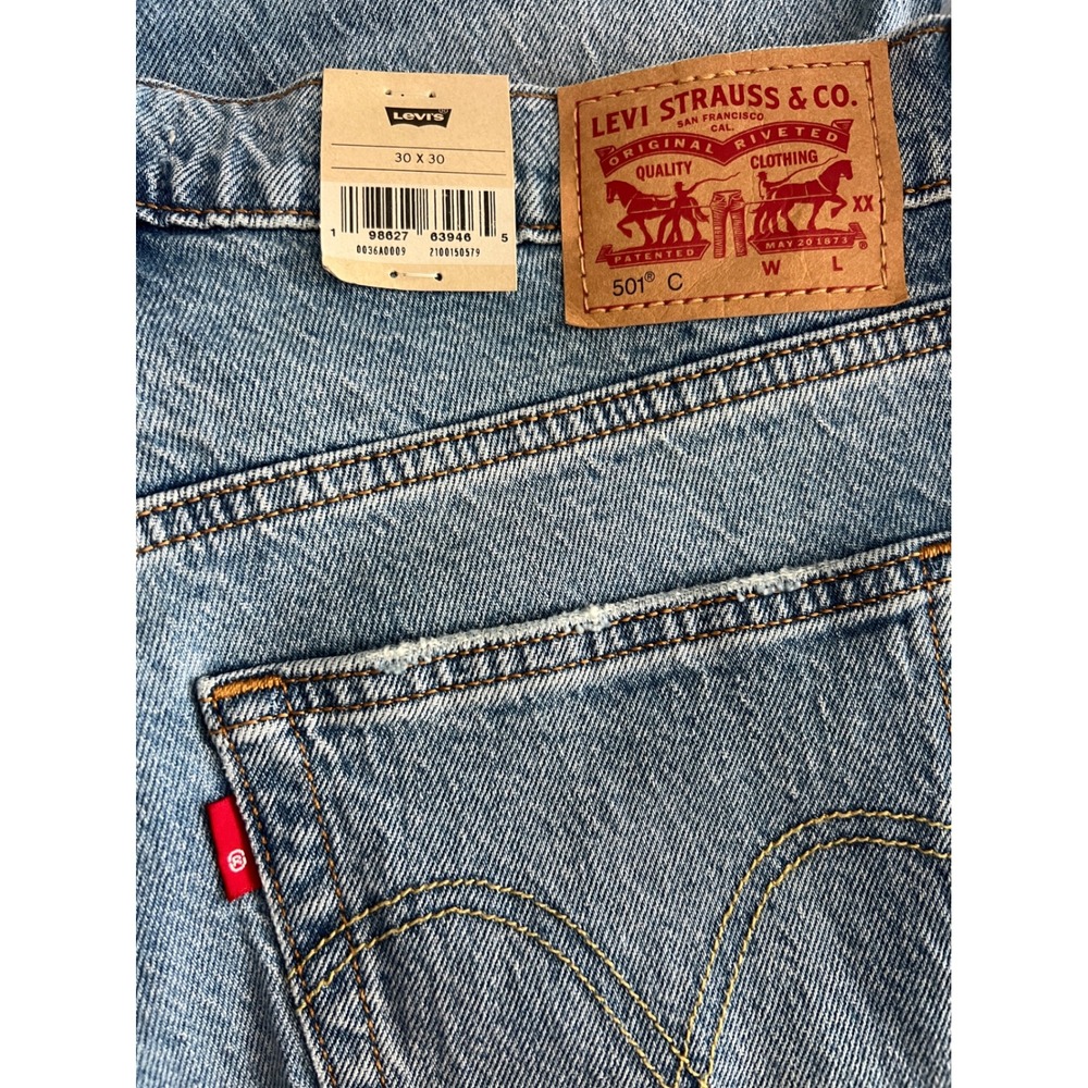 Levis 501 Curve High Rise Straight Leg Button Fly Stretch Jeans Womens 30x30 - Picture 4 of 6